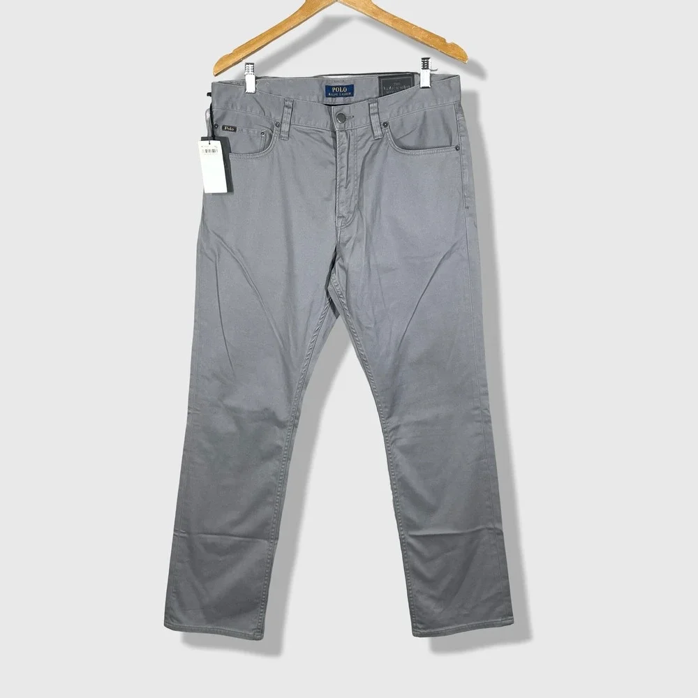 Polo Ralph Lauren Varick Slim Straight Pants Mens 33x30 Gray Preppy Classic